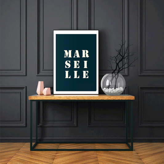 Affiche Poster Marseille bleu nuit | 30x40cm