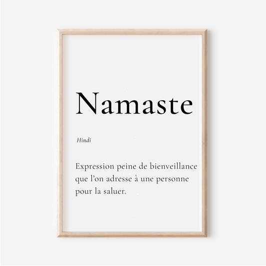 Affiche Namaste | Affiche Poster Inde | 30x40 cm