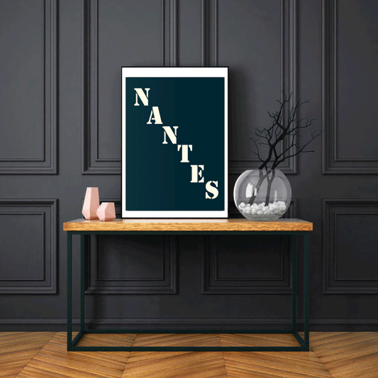 Affiche Poster Nantes bleu nuit | 30x40 cm