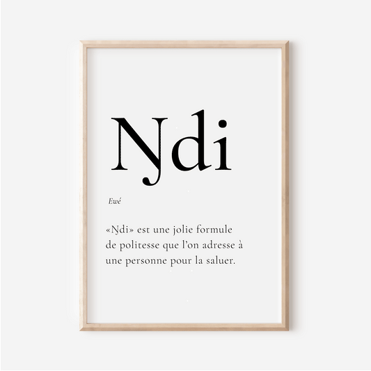 Poster "Ndi" - "Hello" in Ewe