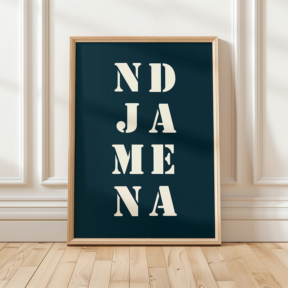 Affiche Poster Ndjamena bleu nuit | 30x40 cm