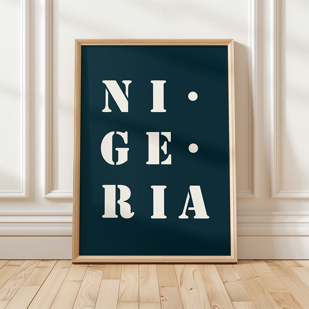 Affiche Poster Nigeria bleu nuit | 30x40 cm