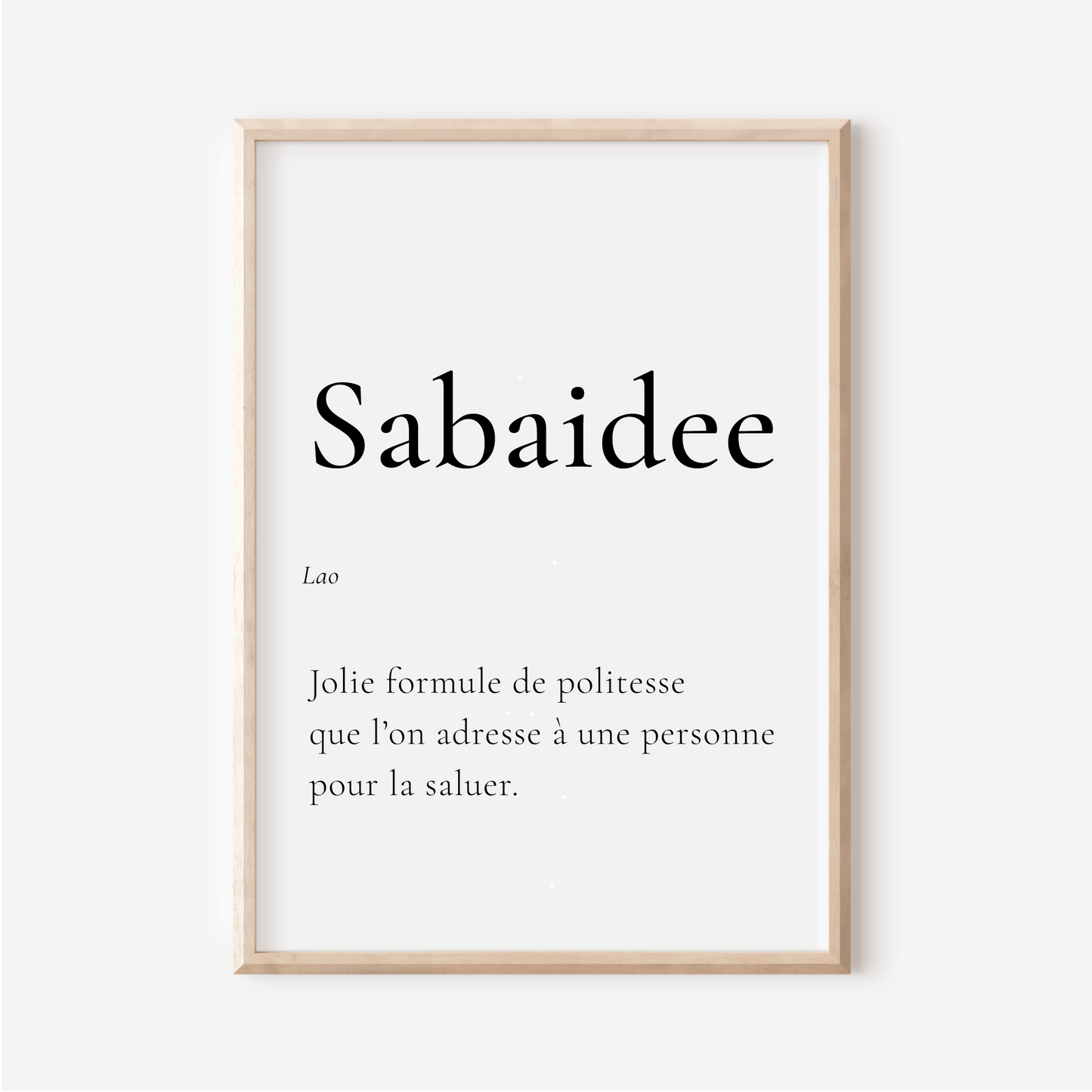 Hello in Lao - "Sabaidee"