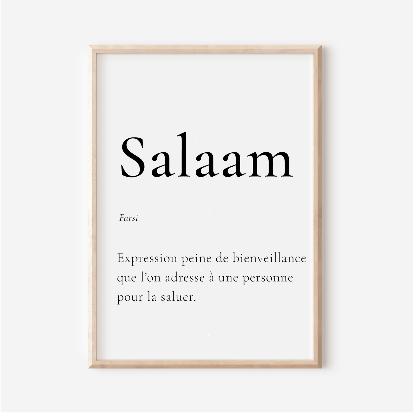 Affiche Salaam | Bonjour en Farsi | Affiche Déco Iran | 30x40 cm