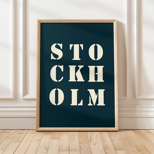 Affiche Poster Stockholm bleu nuit | 30x40 cm