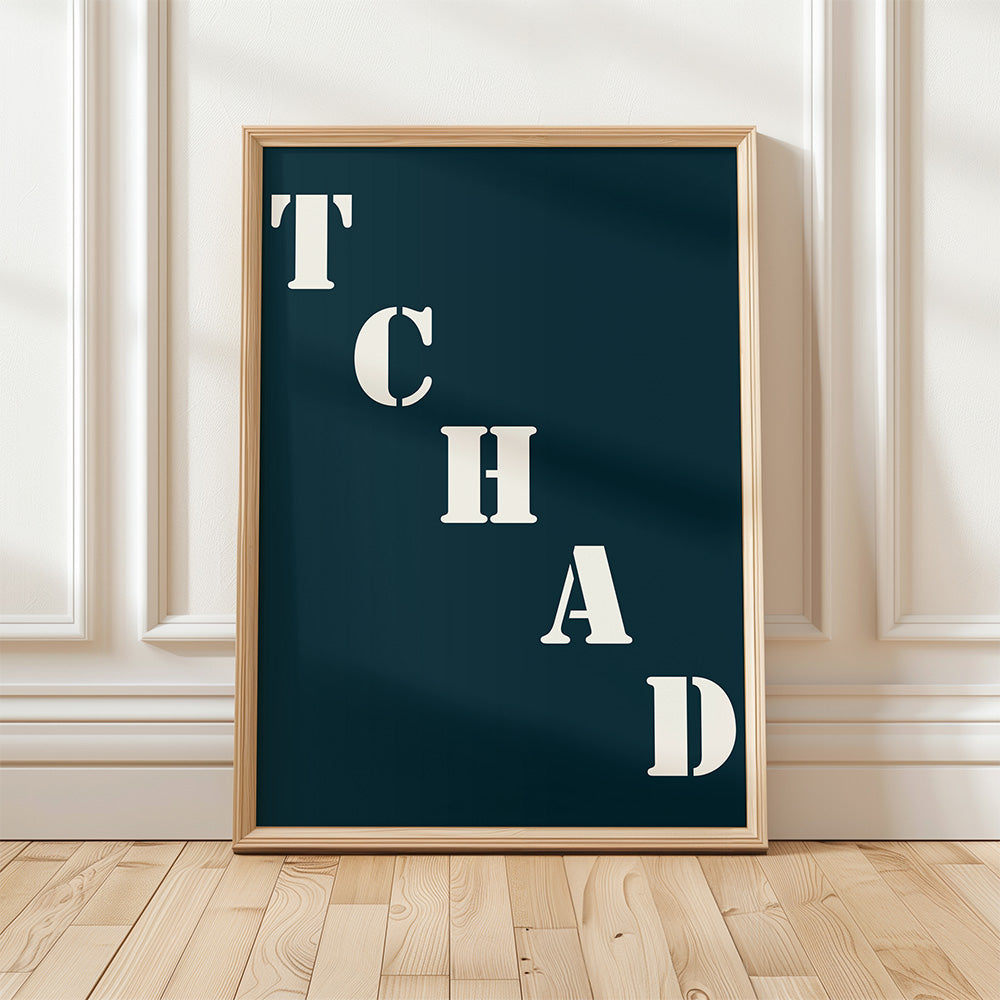 Affiche Poster Tchad bleu nuit | 30x40 cm