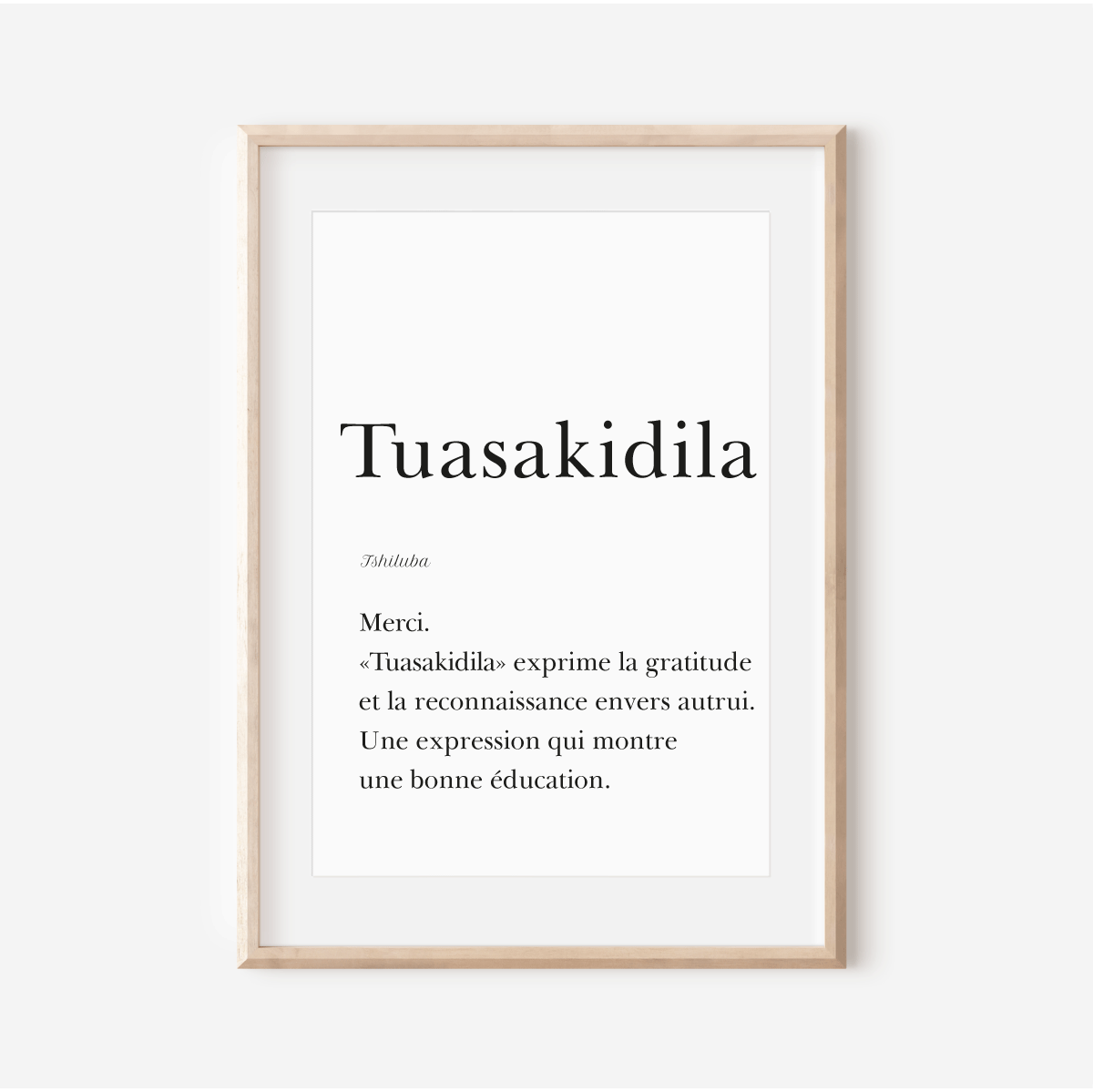 Thank you in Tshiluba - “Tuasakidila” poster