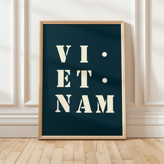 Affiche Poster Vietnam bleu nuit  | 30x40 cm