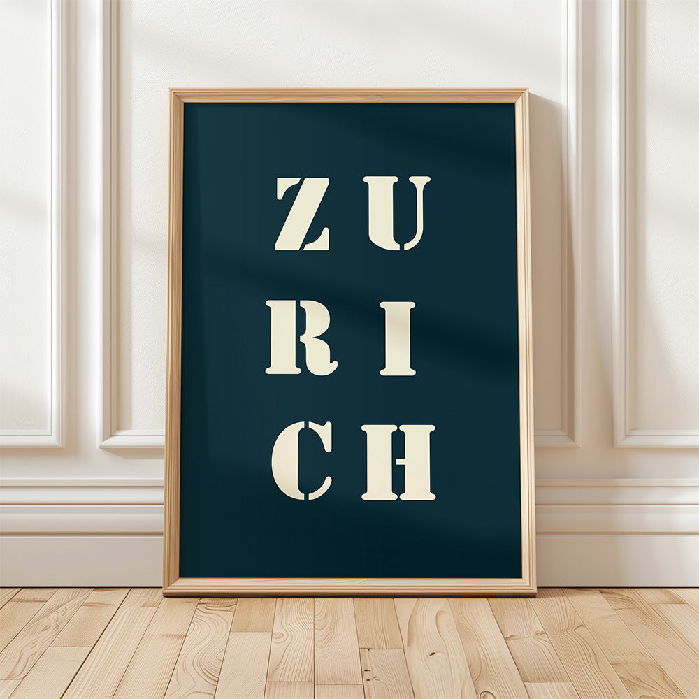 Affiche Poster Zurich bleu nuit | 30x40 cm