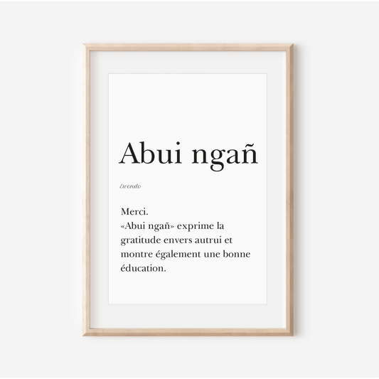 Thank you in Ewondo - “Abui ngañ” poster