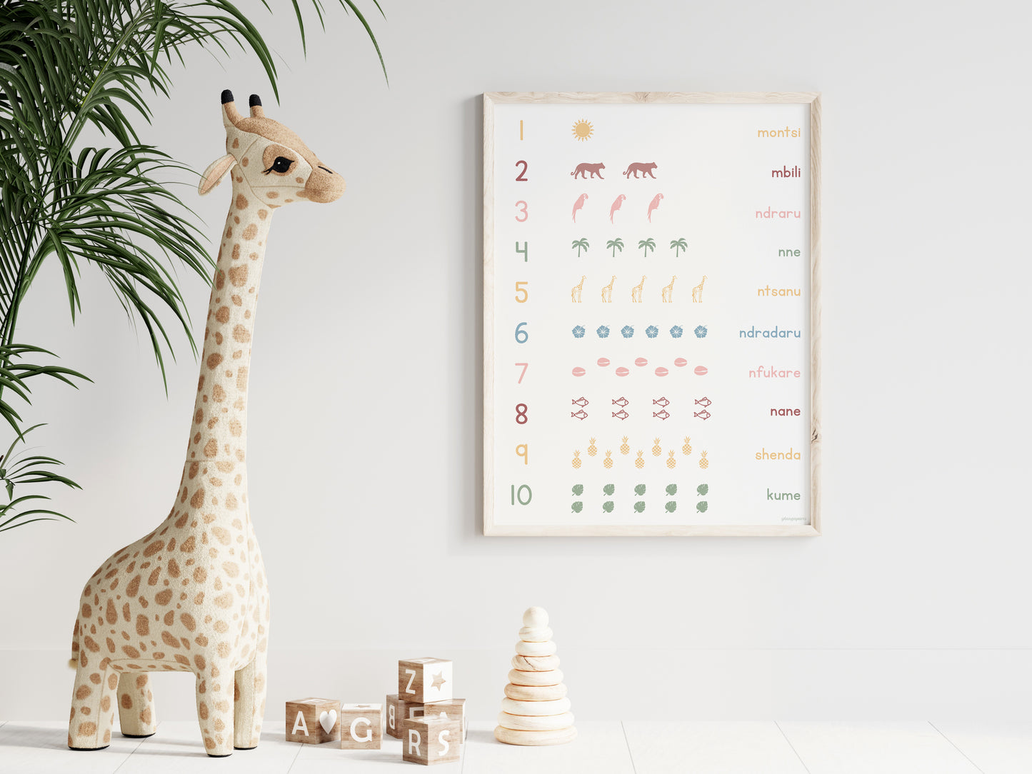 Compter en Shikomori - Affiche 30x40 cm - Affiche Déco Enfants