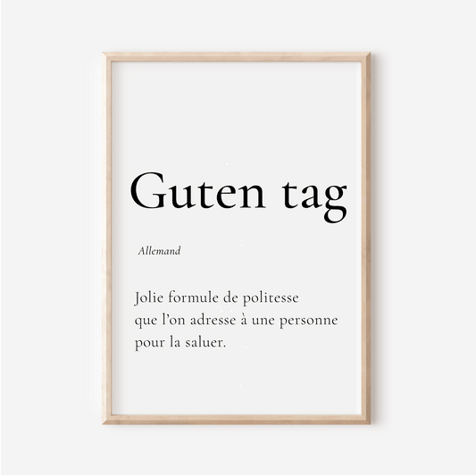 Greeting in German - "Guten tag"