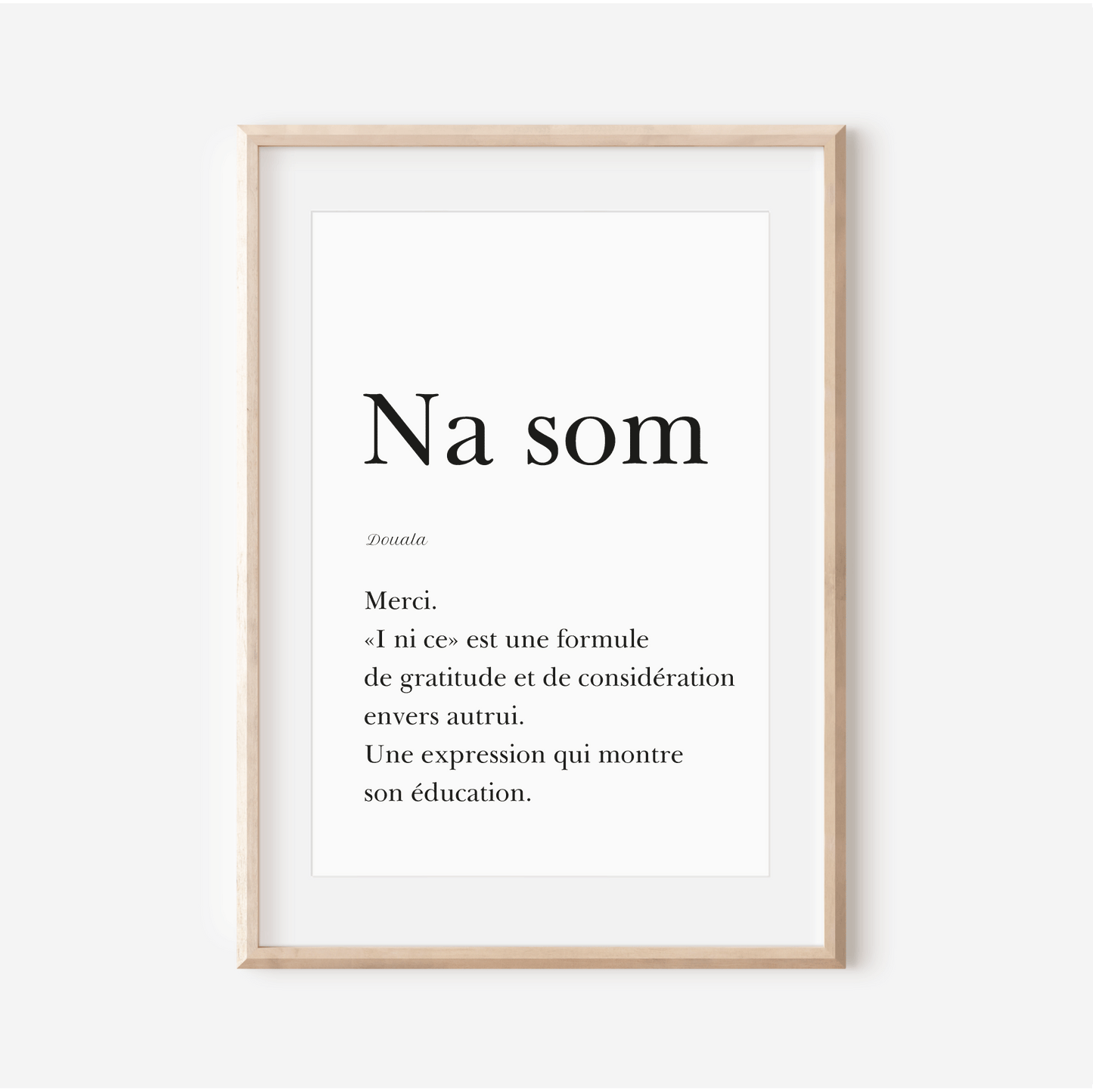 Thank you in Douala | Poster "Na som" | Poster Cameroon | 30x40 cm