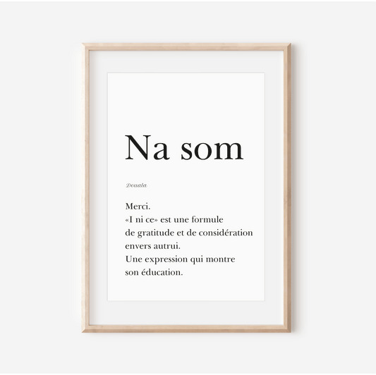 Merci en Douala | Affiche "Na som" | Affiche Poster Cameroun | 30x40 cm