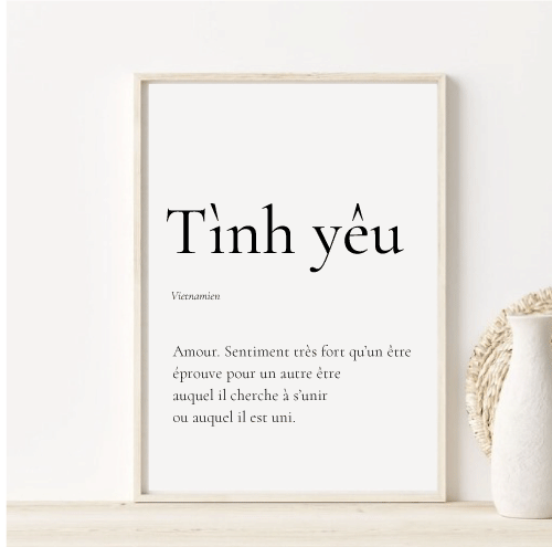 Affiche Amour en Vietnamien - "Tình yêu"