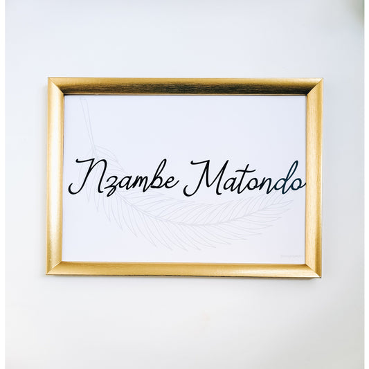 Poster "Nzambe Matondo" - Black and White