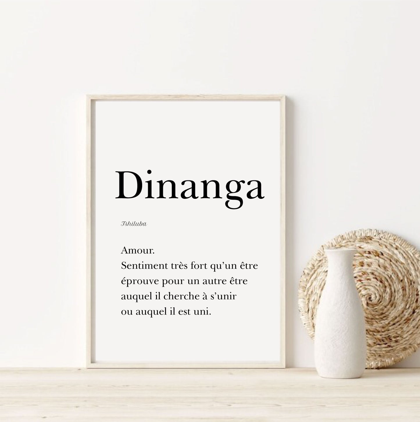 Affiche Amour en Tshiluba  "Dinanga" - 30x40 cm