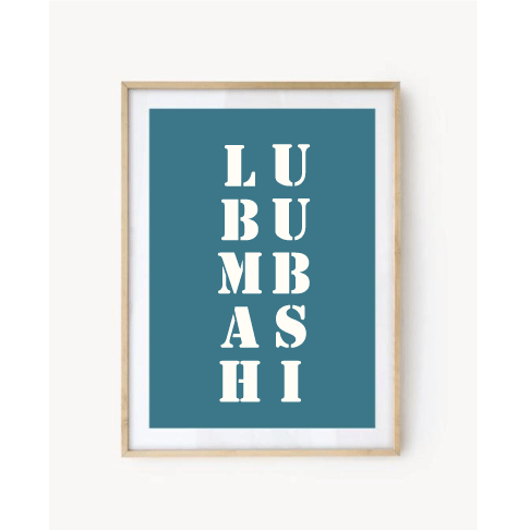 Affiche Poster Lubumbashi bleu turquoise