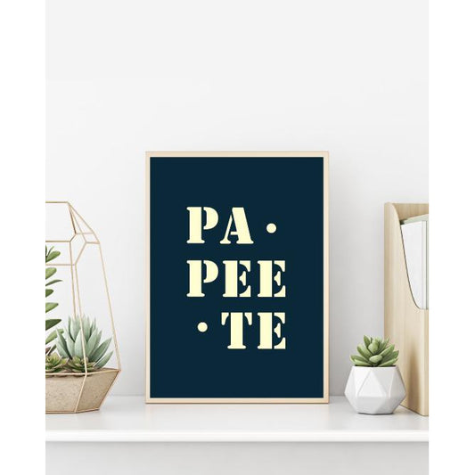 Midnight blue "Papeete" poster