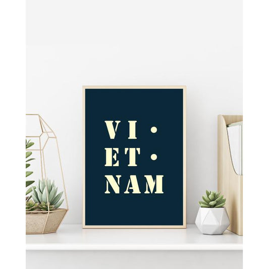 Affiche Poster Vietnam bleu nuit  | 30x40 cm