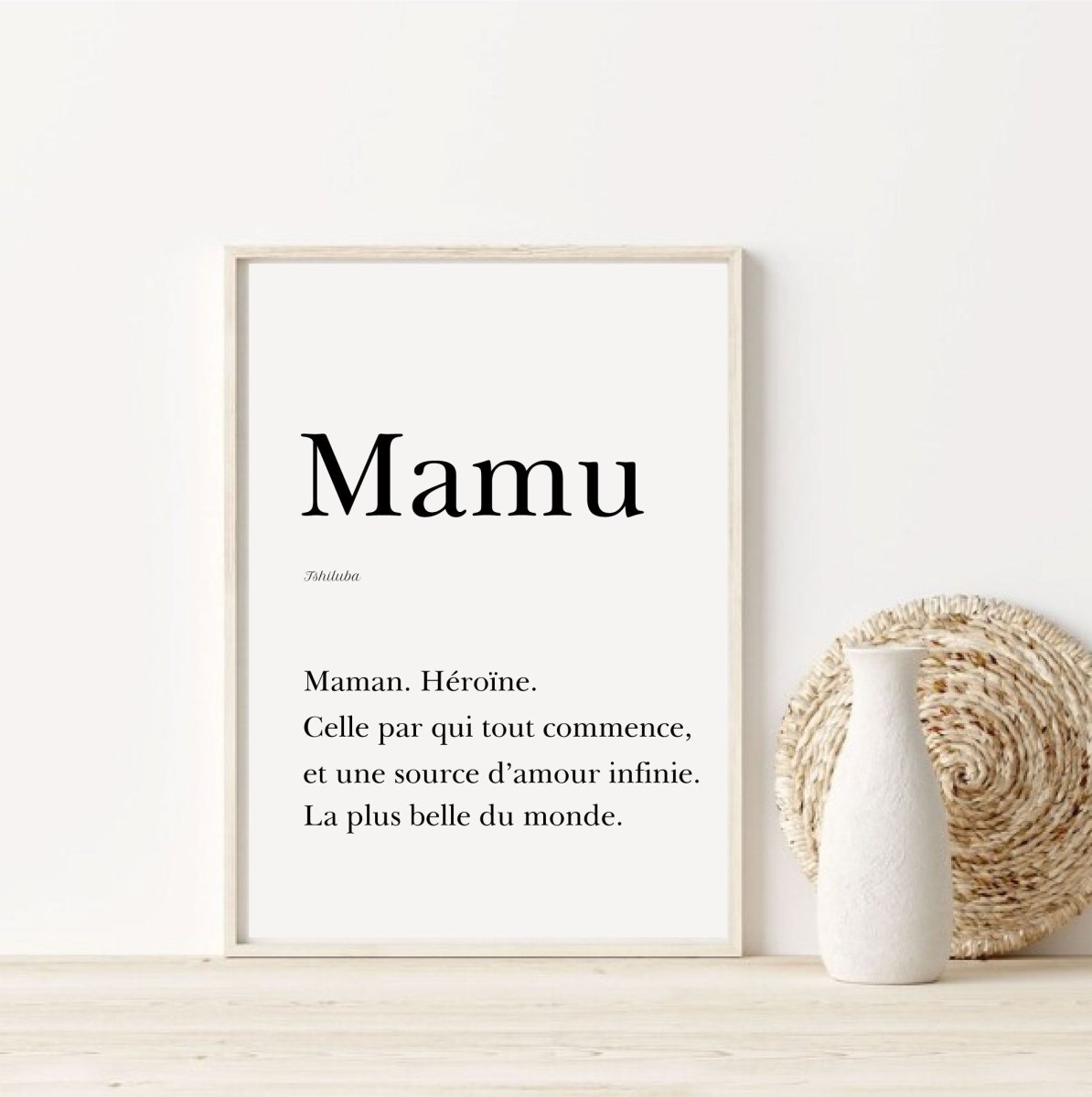 Affiche Maman en Tshiluba  "Mamu" - 30x40 cm