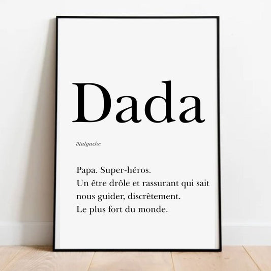 Affiche Papa en Malagasy  "Dada" - 30x40 cm