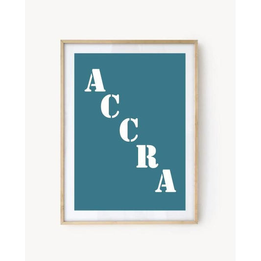 Affiche Poster Accra bleu turquoise