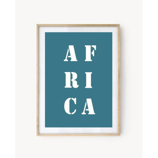 Affiche Poster Africa bleu turquoise