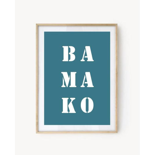 Affiche Poster Bamako bleu turquoise