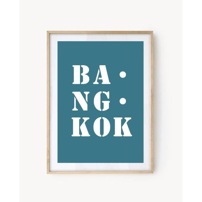 Affiche Poster Bangkok bleu turquoise