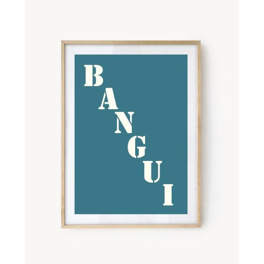 Affiche Poster Bangui bleu turquoise