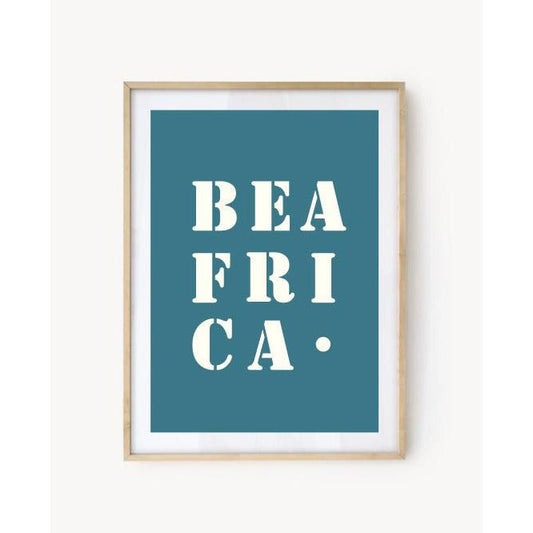 Affiche Poster Beafrica bleu turquoise