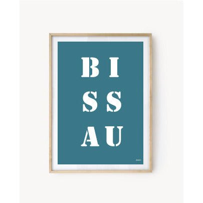 Affiche Poster Bissau bleu turquoise