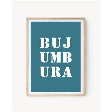 Affiche Poster Bujumbura bleu turquoise