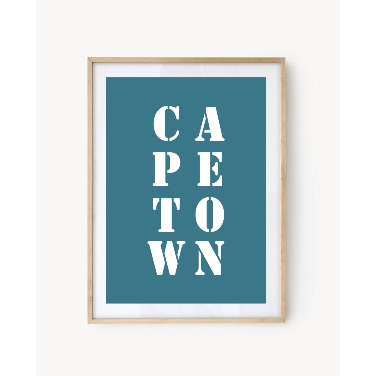 Affiche Poster Cape Town bleu turquoise