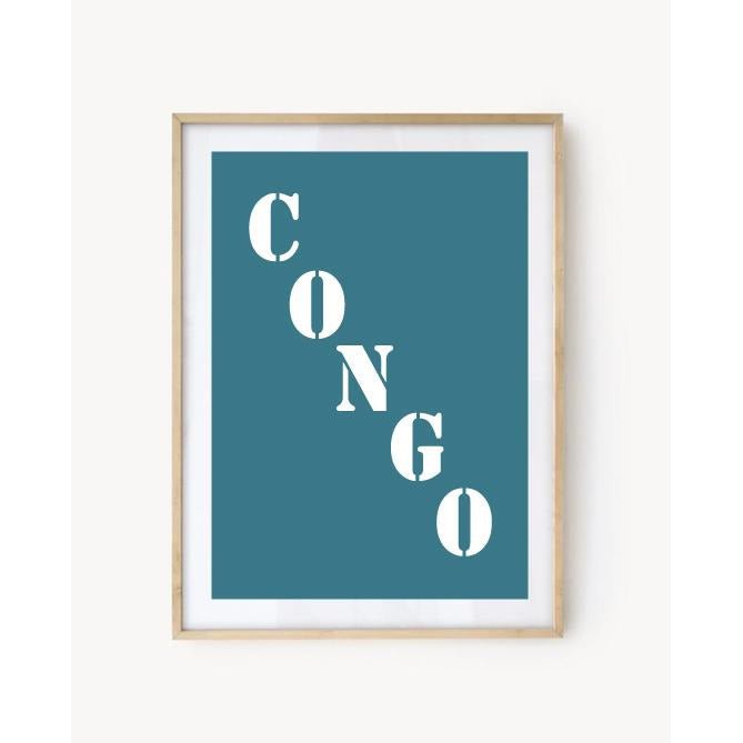 Affiche Poster Congo bleu turquoise