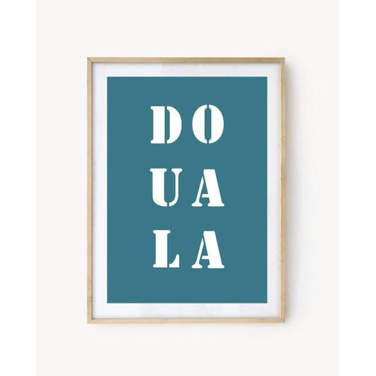 Affiche Poster Douala bleu turquoise