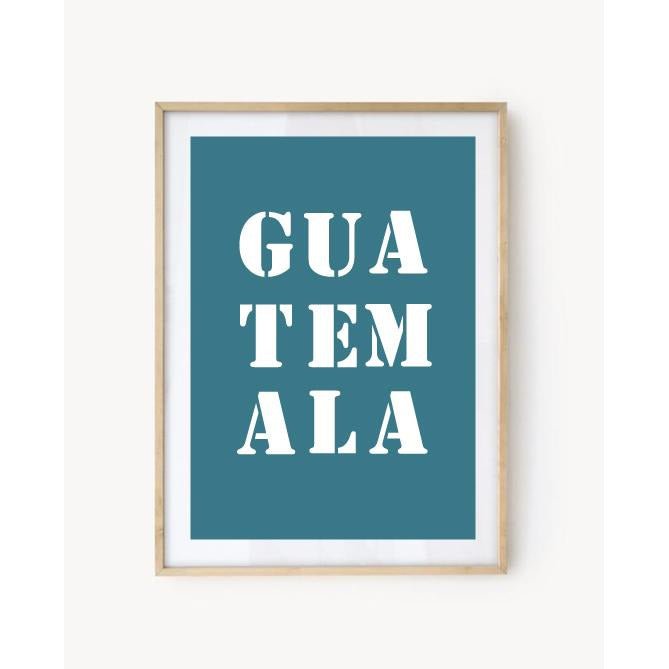 Affiche Poster Guatemala bleu turquoise