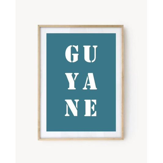 Affiche Poster Guyane bleu turquoise