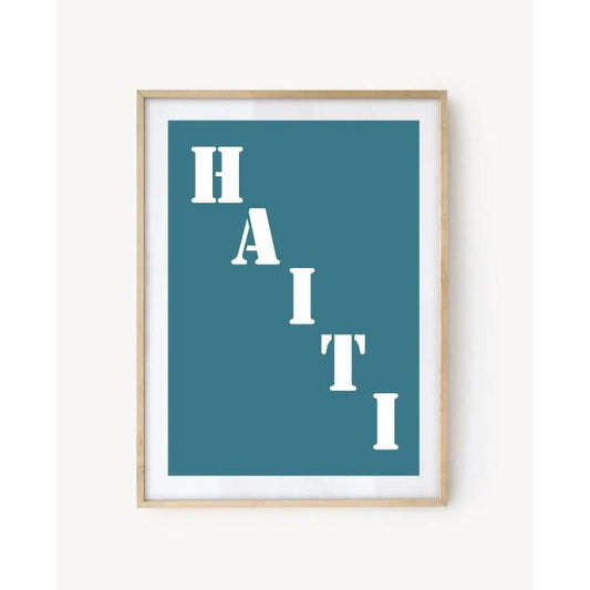 Affiche Poster Haïti bleu turquoise