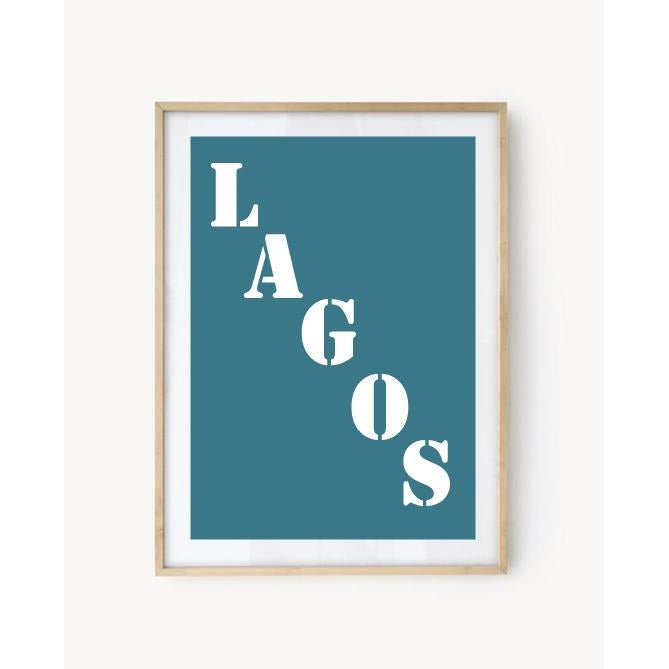 Affiche Poster Lagos bleu turquoise