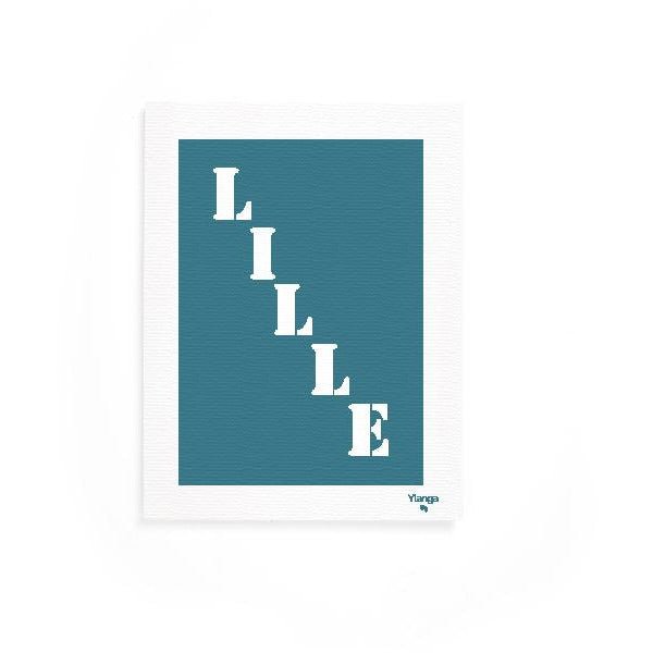 Affiche Poster Lille bleu turquoise