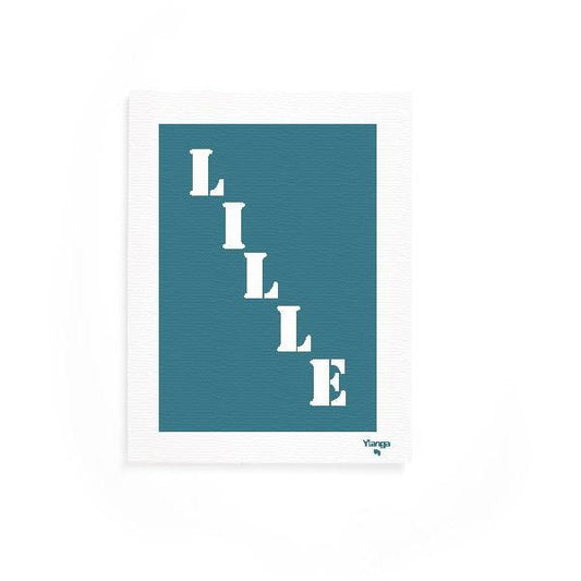 Affiche Poster Lille bleu turquoise