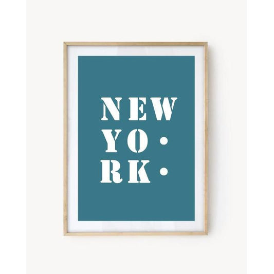 Affiche Poster New-York bleu turquoise