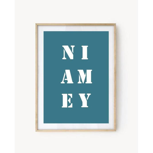 Affiche Poster Niamey bleu turquoise