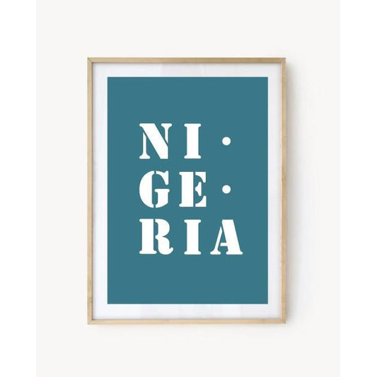 Affiche Poster Nigeria bleu turquoise