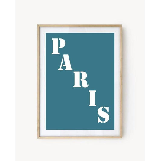 Affiche Poster Paris bleu turquoise