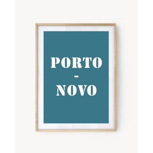 Affiche Poster Porto-Novo bleu turquoise