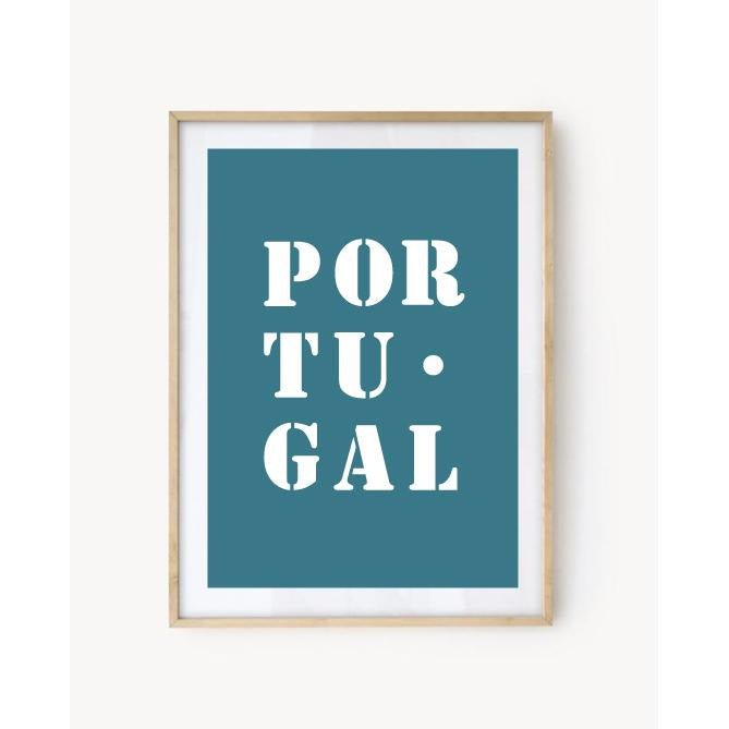 Affiche Poster Portugal bleu turquoise