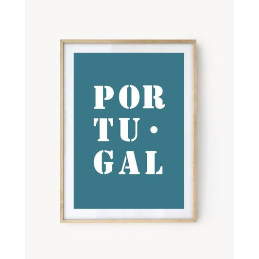 Affiche Poster Portugal bleu turquoise